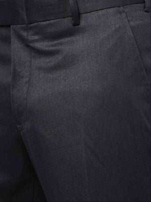 Dark Grey Solid Super Slim fit Formal Trouser | Greenfibre