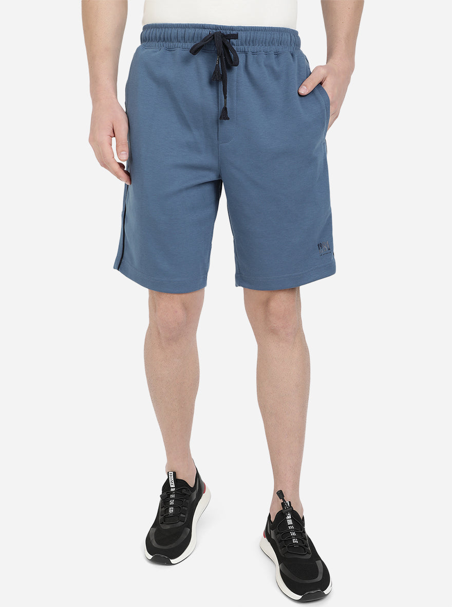 Cornflower Blue Solid Regular Fit Shorts | JadeBlue