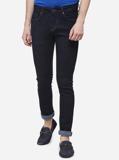 Dark Blue Slim Fit Solid Jeans | JadeBlue
