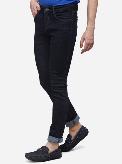 Dark Blue Slim Fit Solid Jeans | JadeBlue