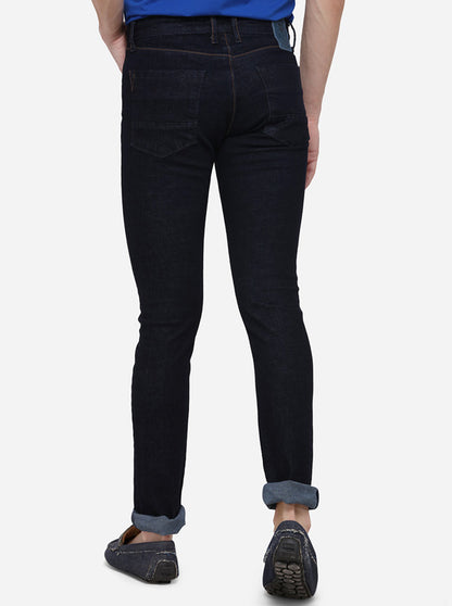 Dark Blue Slim Fit Solid Jeans | JadeBlue