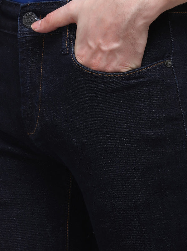 Dark Blue Slim Fit Solid Jeans | JadeBlue