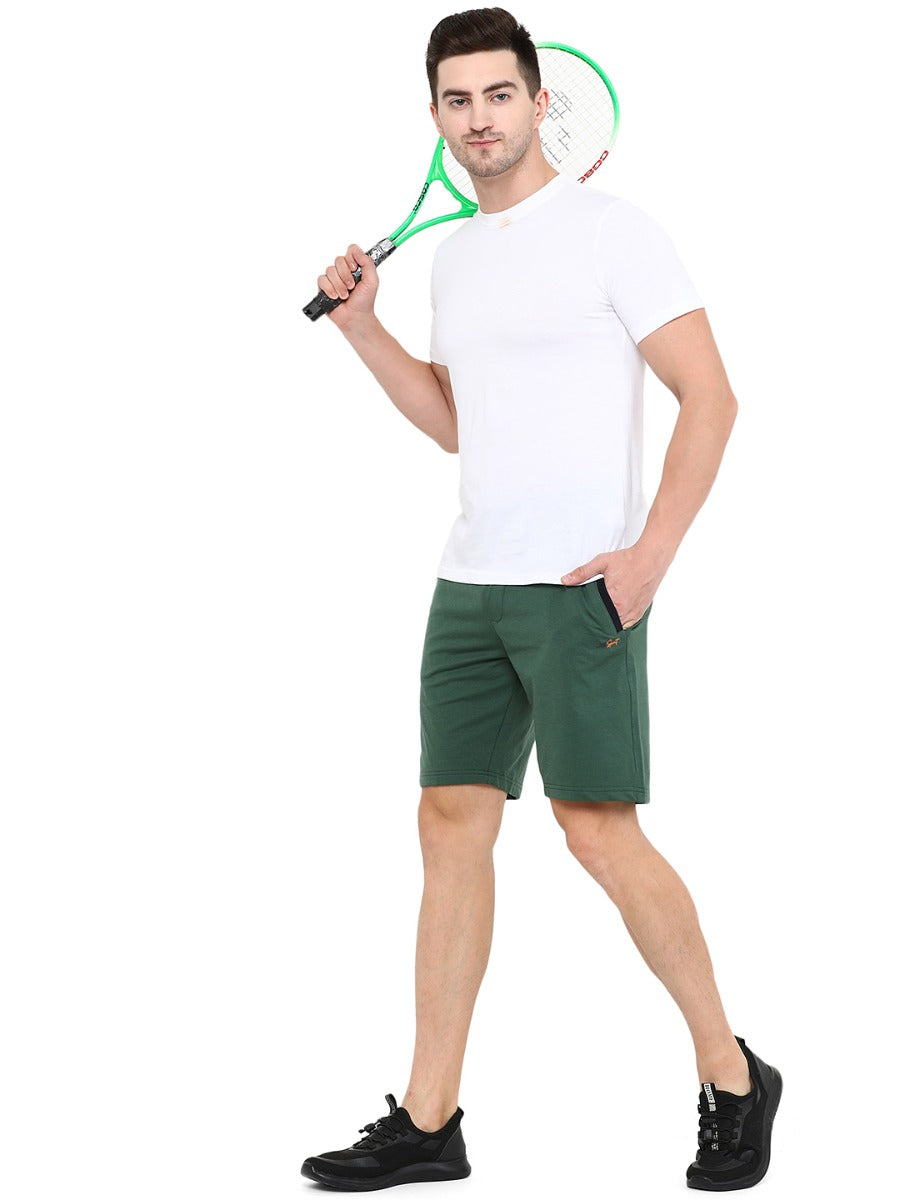 Green Solid Regular Fit Shorts | JadeBlue