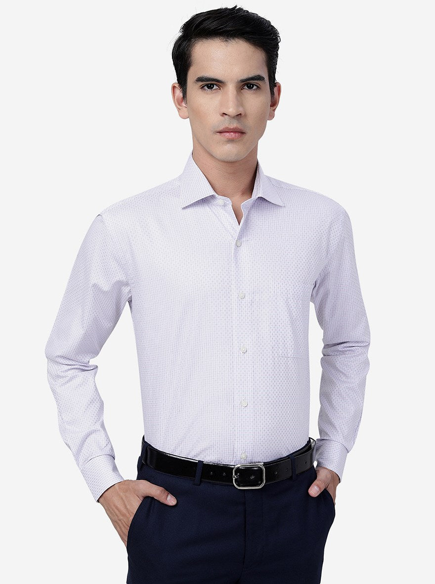 Pink Checked Slim Fit Formal Shirt | Metal