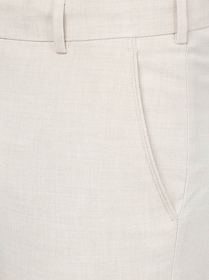 Beige Solid Slim Fit Formal Trouser | JB Studio