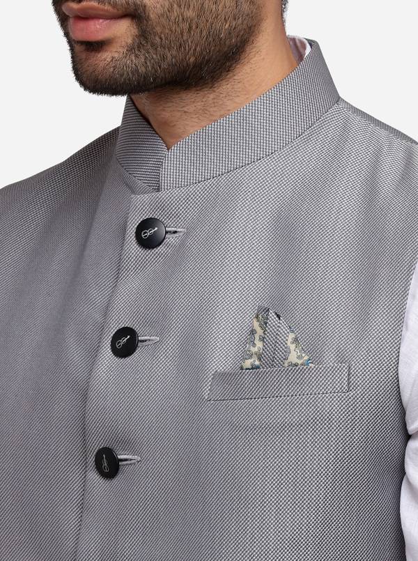 Grey Bandhgala Jacket | Greenfibre