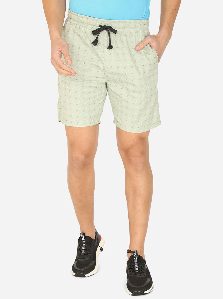 Light Pista Green Printed Regular Fit Boxer Shorts | JadeBlue