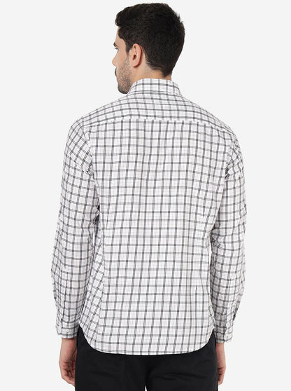 White Checked Smart Fit Semi Casual Shirt | Greenfibre