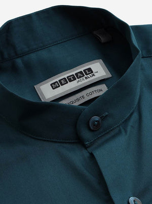 Peacock Green Solid Slim Fit Formal Shirt | Metal