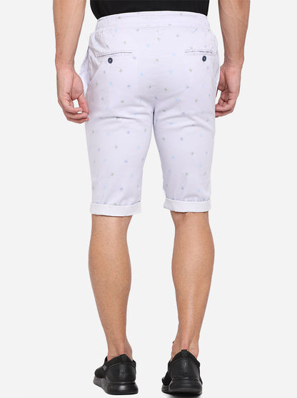 Light Blue Printed Regular Fit Capri | JadeBlue