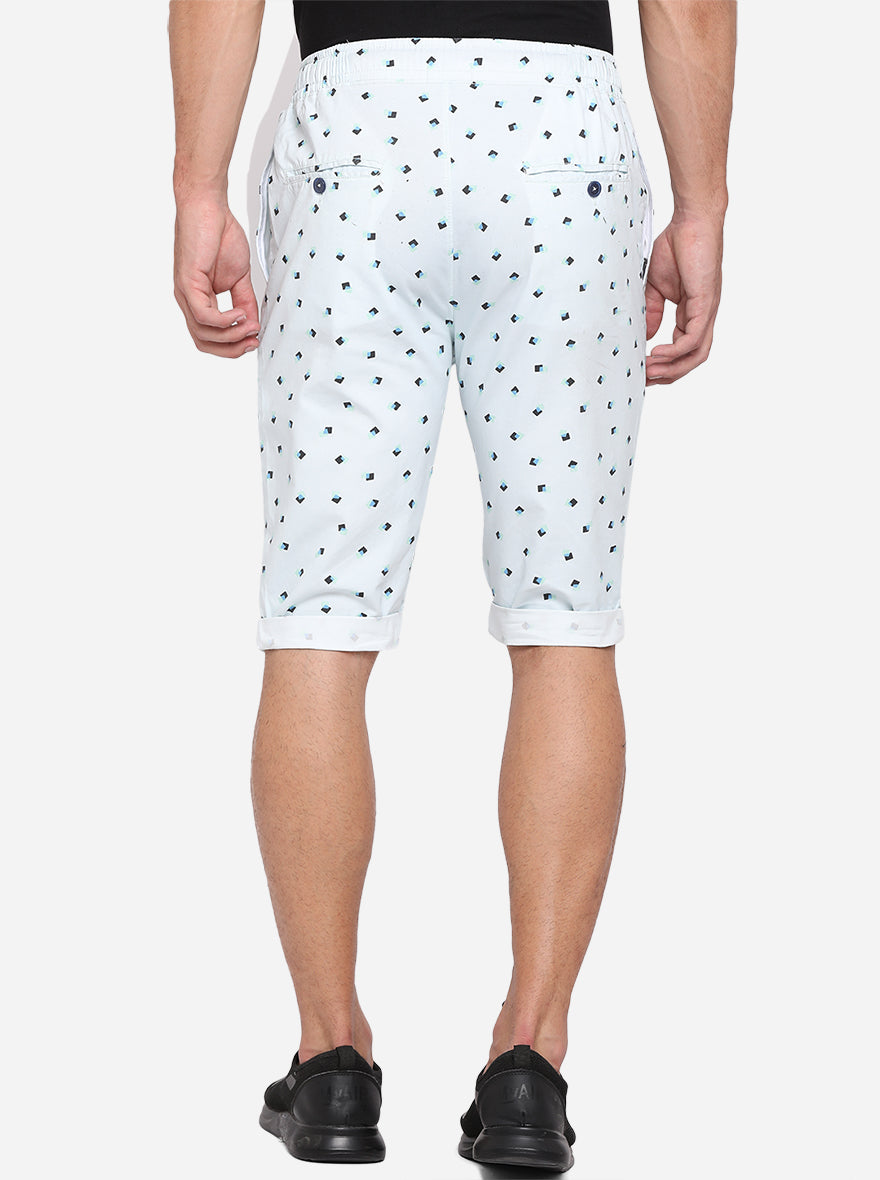 Milky Green Printed Regular Fit Capri | JadeBlue