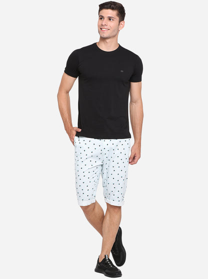 Milky Green Printed Regular Fit Capri | JadeBlue