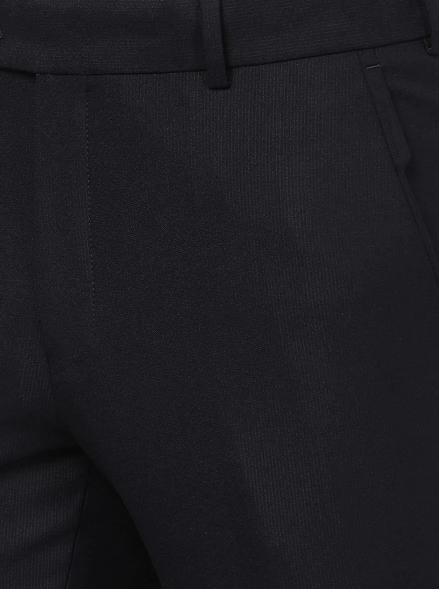 Blue Solid Slim Fit Formal Trouser | JB Studio