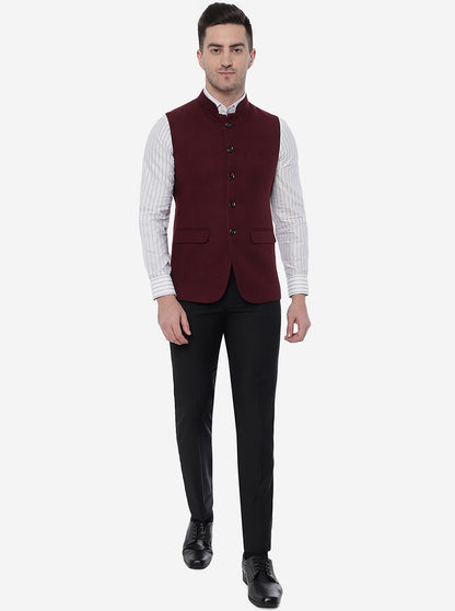 Wine Bandhgala Jacket | JB Studio