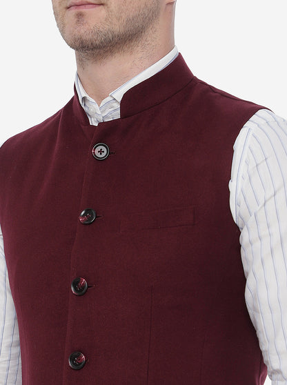 Wine Bandhgala Jacket | JB Studio