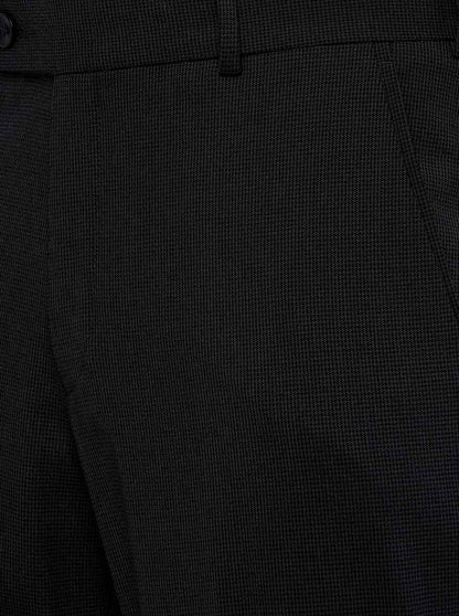 Black Solid Slim Fit Formal Trouser | JB Studio