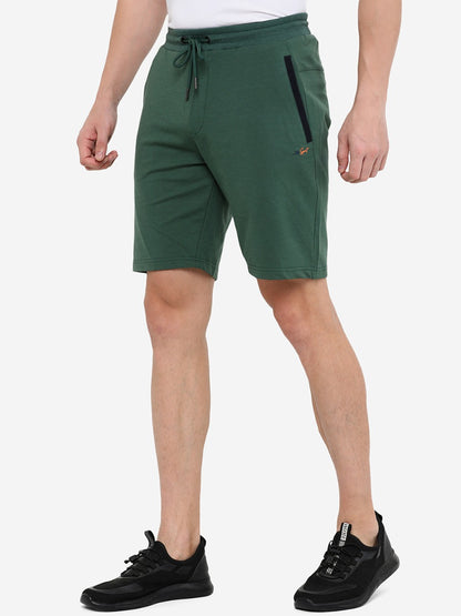 Green Solid Regular Fit Shorts | JadeBlue