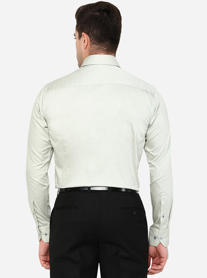 Peacock Green Solid Slim Fit Formal Shirt | Metal