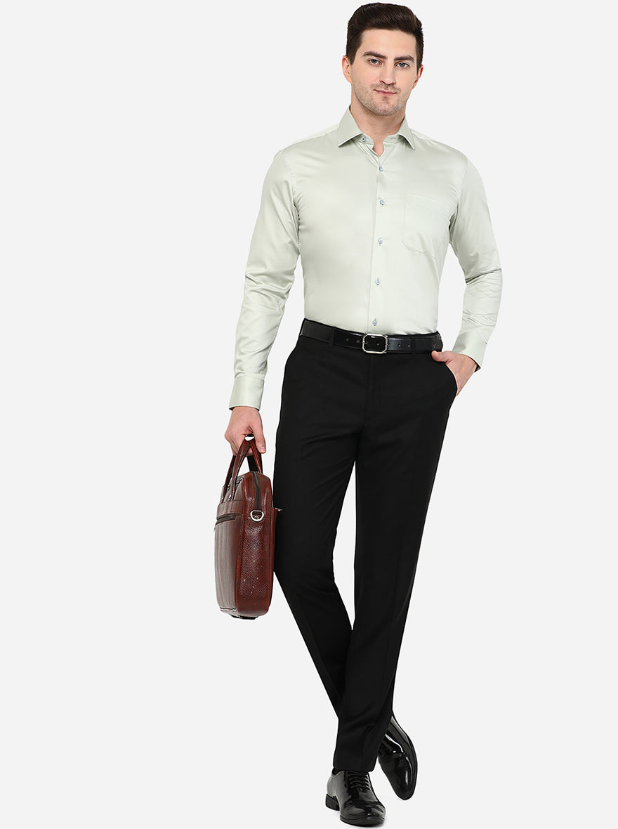 Peacock Green Solid Slim Fit Formal Shirt | Metal