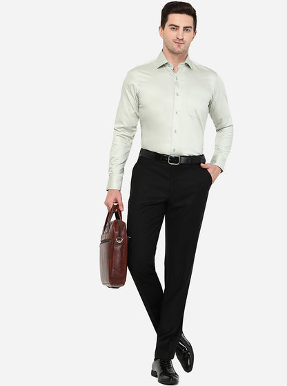 Peacock Green Solid Slim Fit Formal Shirt | Metal