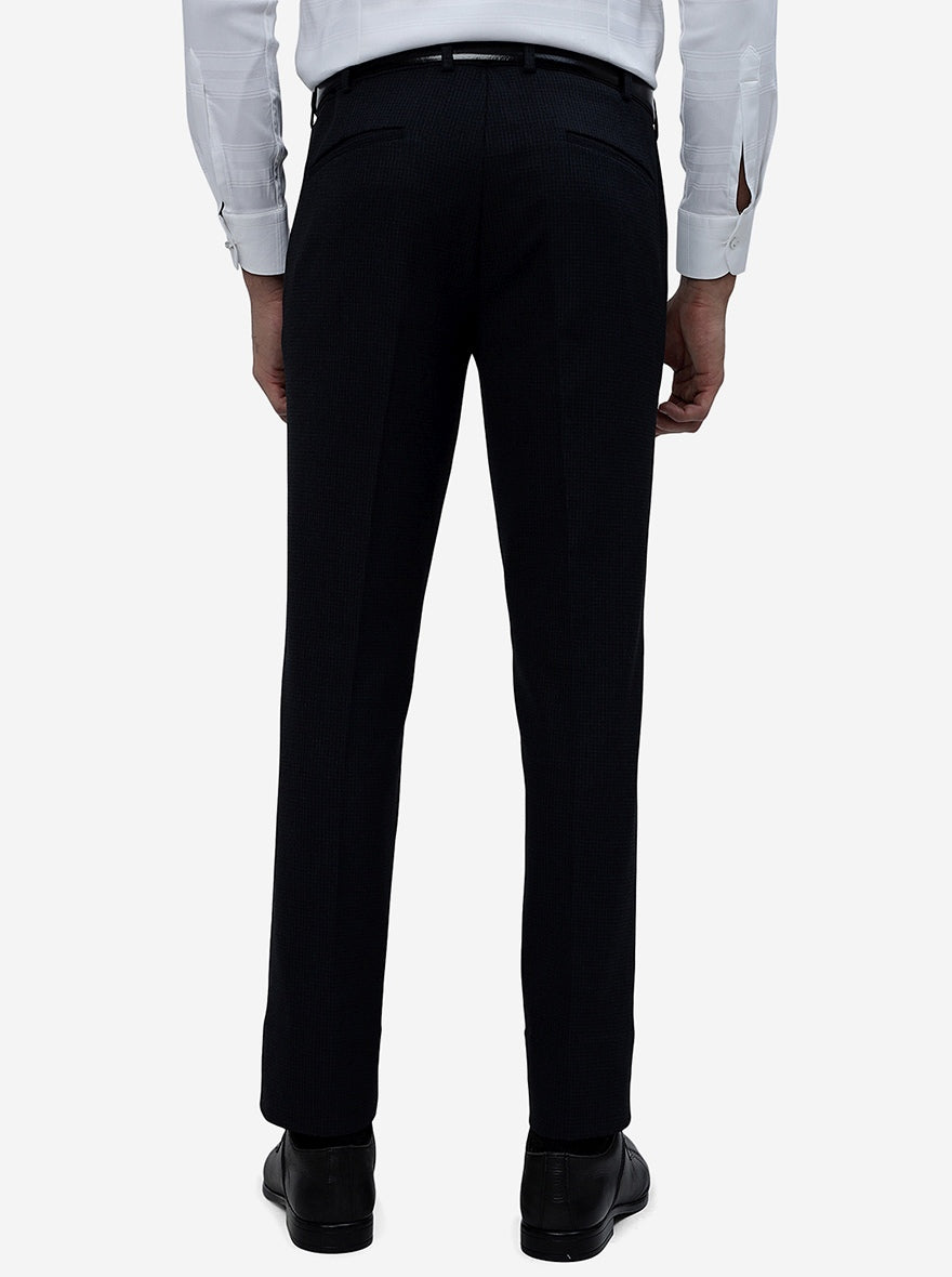 Blue Solid Slim Fit Formal Trouser | JB Studio