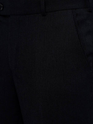 Blue Solid Slim Fit Formal Trouser | JB Studio