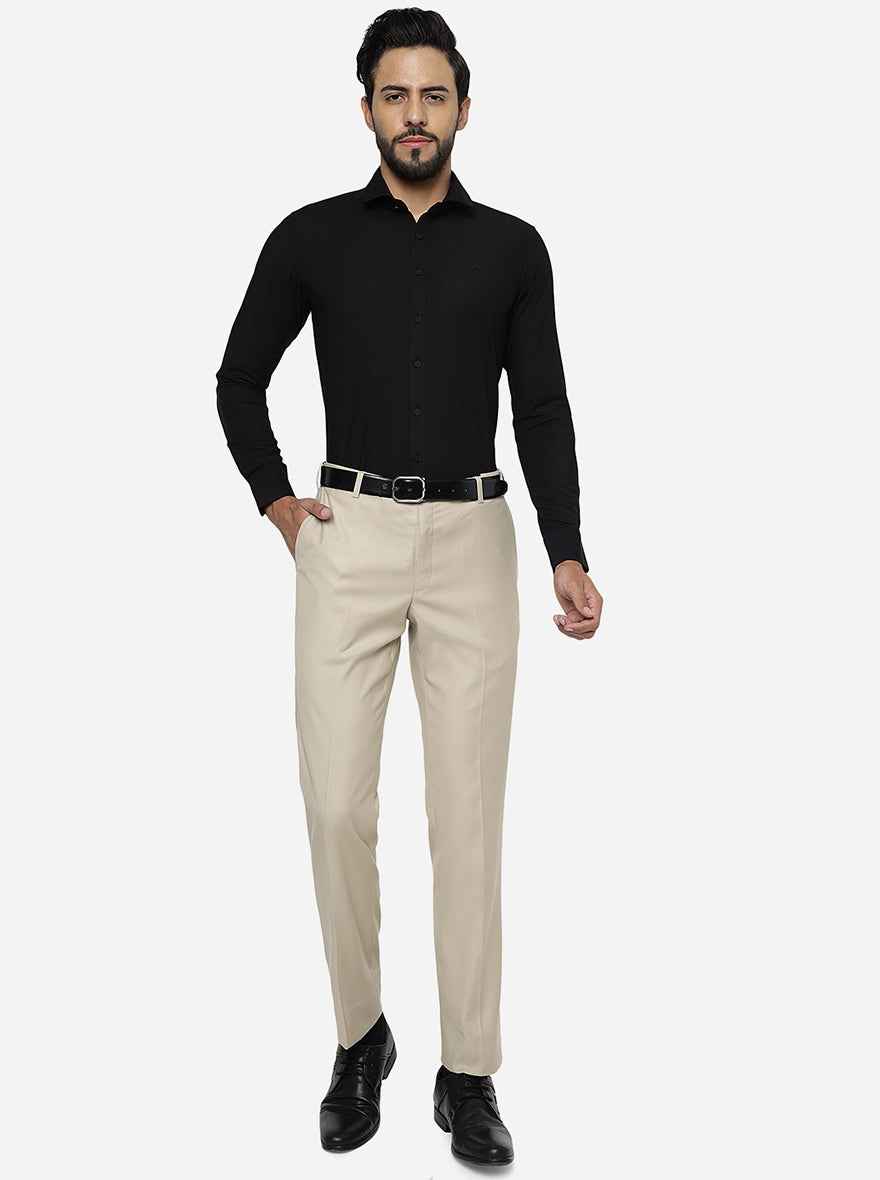Black Solid Slim Fit Party Wear Shirt | JB Studio