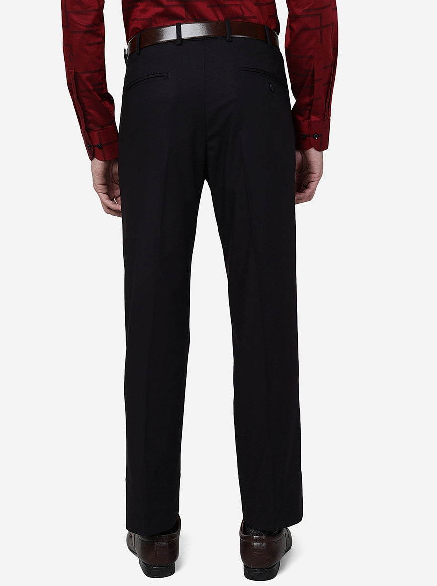 Brown Solid Slim Fit Formal Trouser | Metal