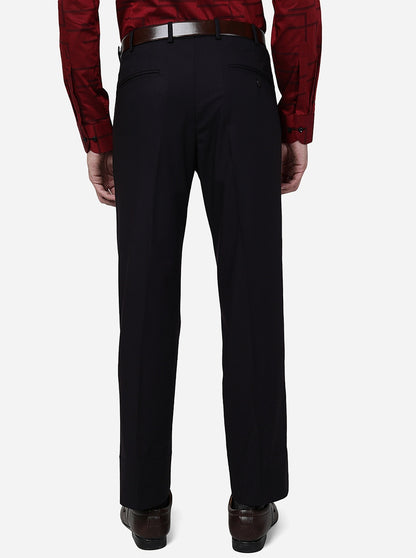 Brown Solid Slim Fit Formal Trouser | Metal
