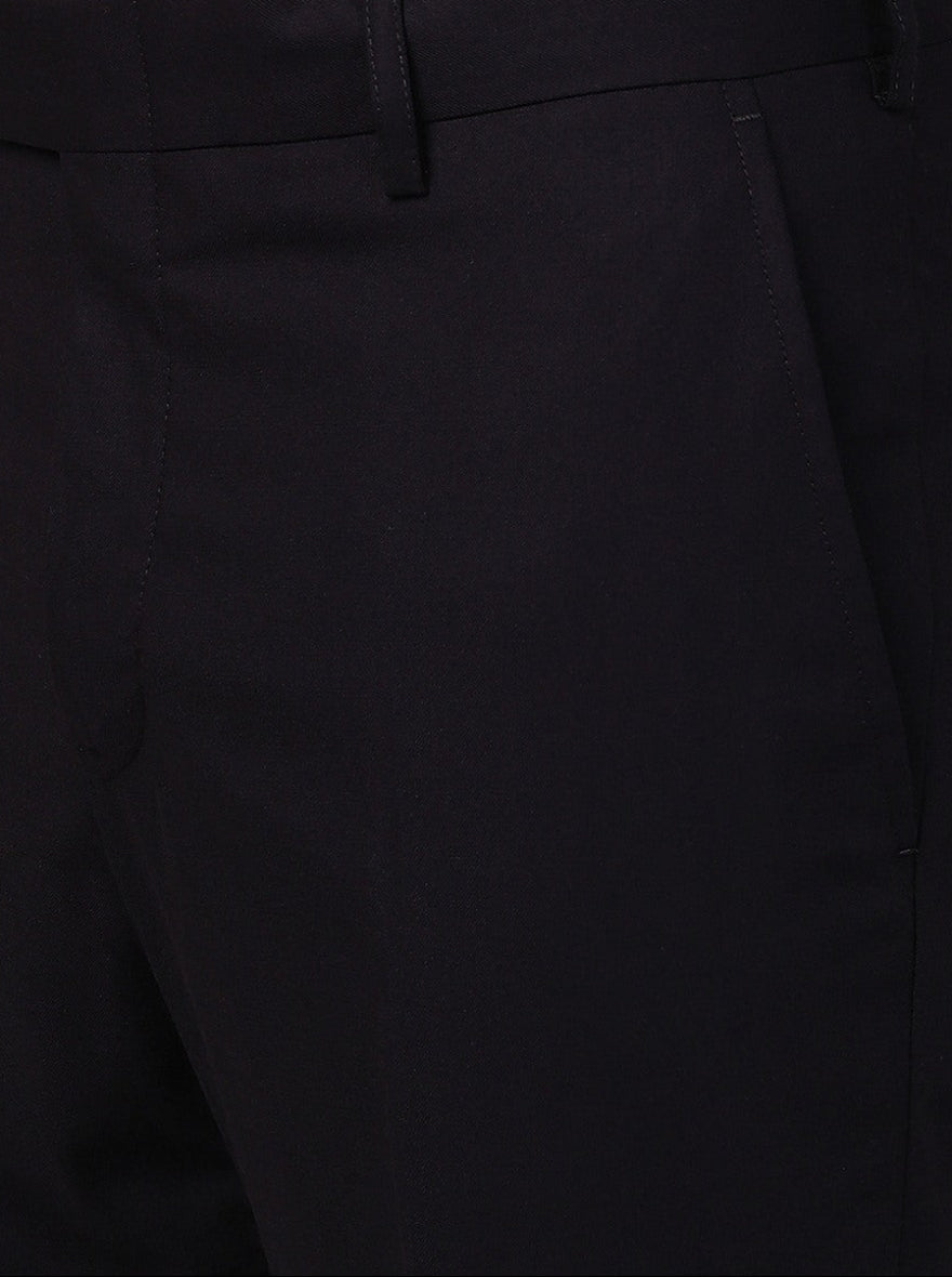 Brown Solid Slim Fit Formal Trouser | Metal