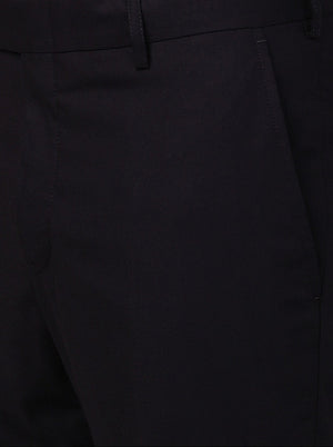 Brown Solid Slim Fit Formal Trouser | Metal