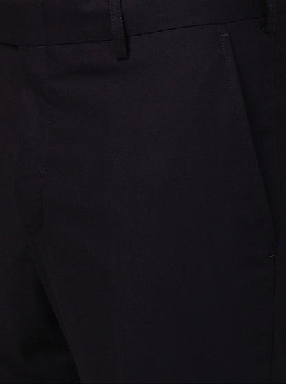 Brown Solid Slim Fit Formal Trouser | Metal