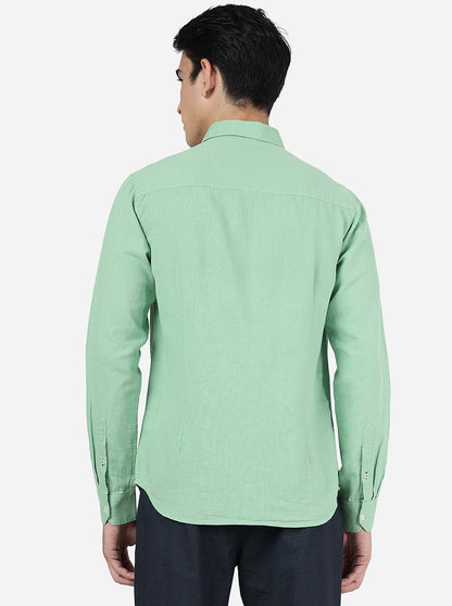 Quite Green Solid Slim Fit Casual Shirt | Greenfibre