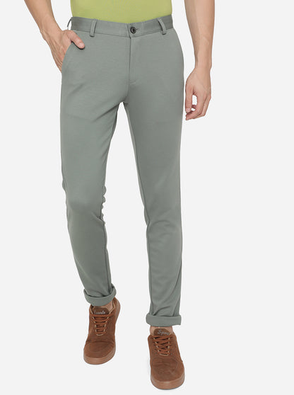 Duck Green Solid Venice Fit Casual Trouser | JadeBlue