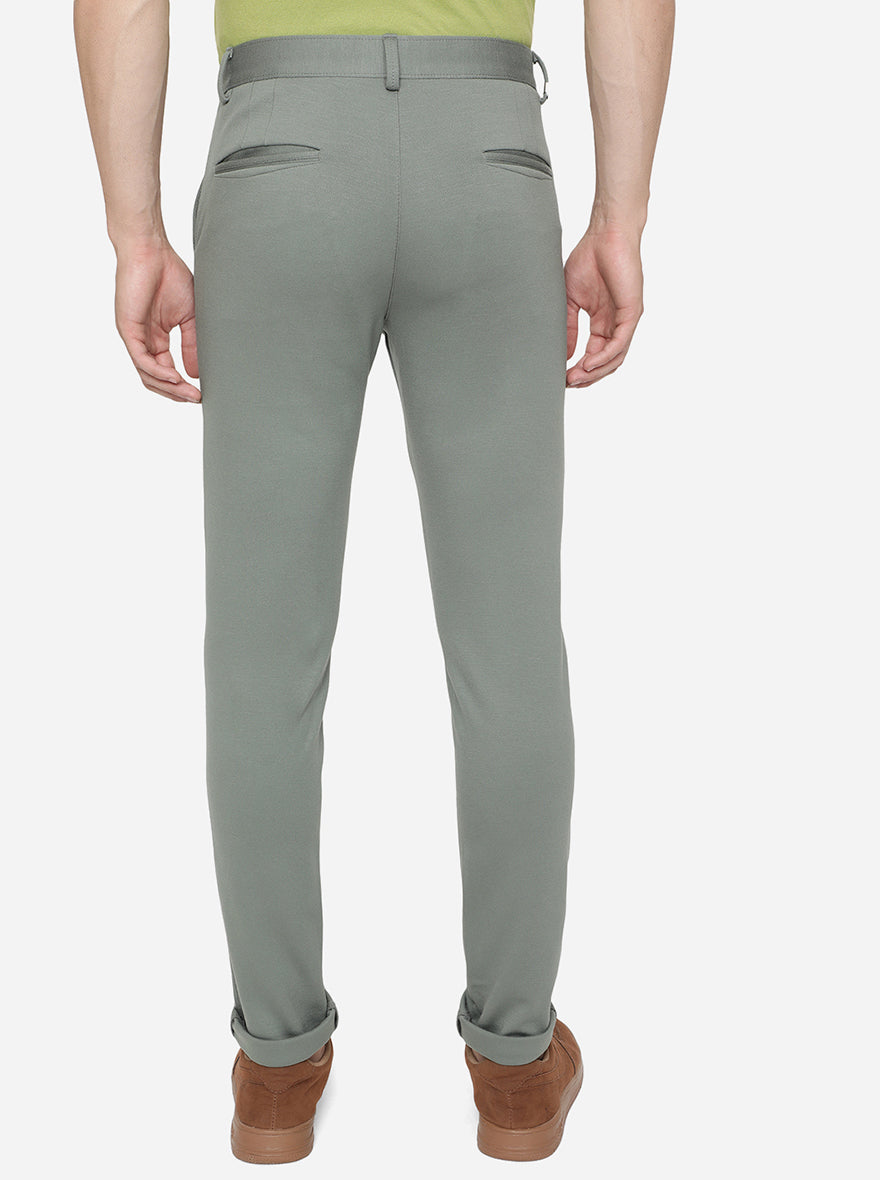 Duck Green Solid Venice Fit Casual Trouser | JadeBlue