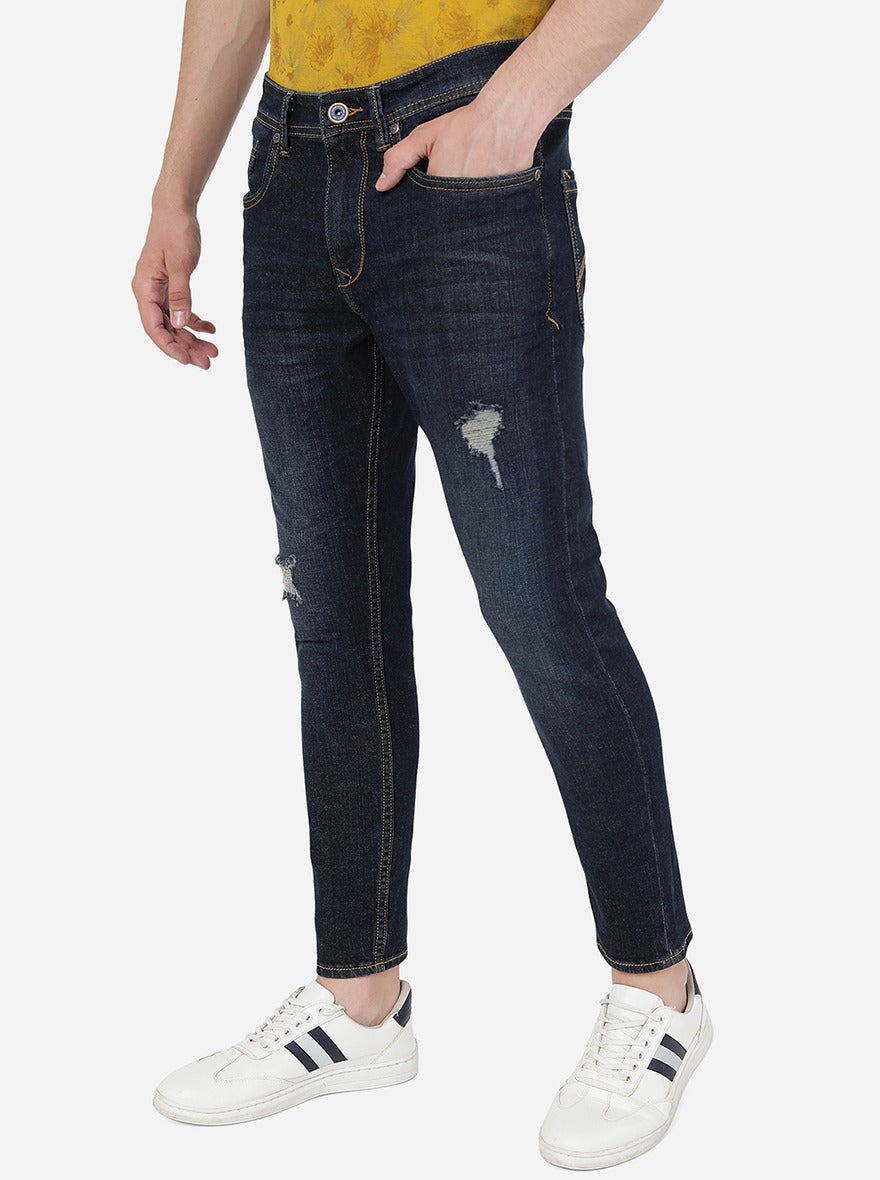 Dark Indigo Washed Rider Fit Jeans | JadeBlue