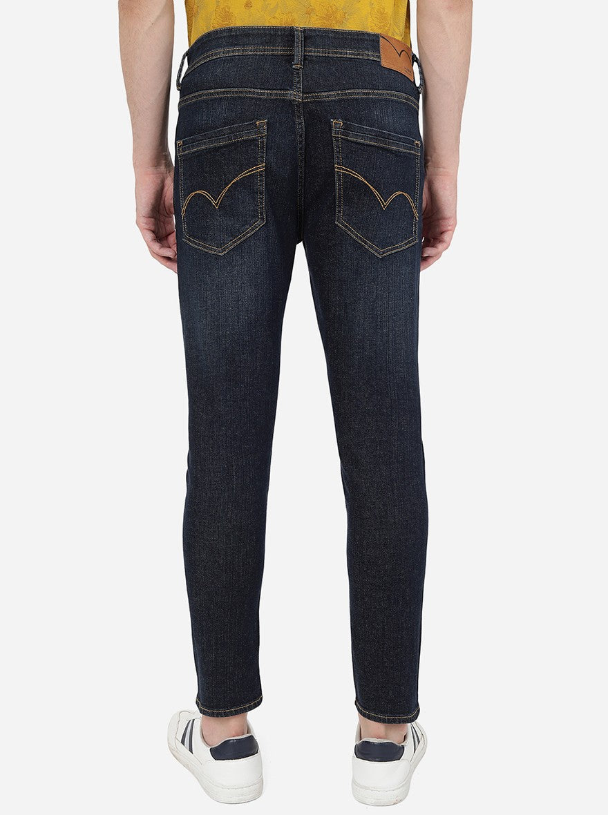 Dark Indigo Washed Rider Fit Jeans | JadeBlue