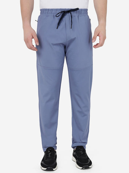 Blue Solid Slim Fit Track Pant | JadeBlue