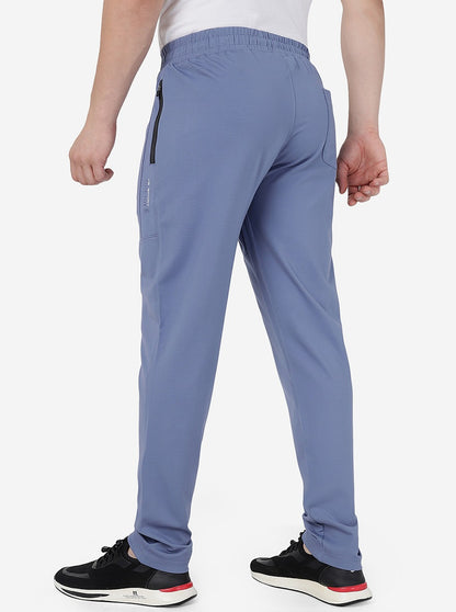 Blue Solid Slim Fit Track Pant | JadeBlue