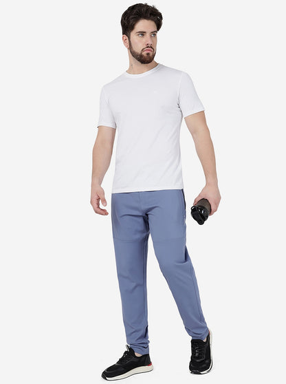 Blue Solid Slim Fit Track Pant | JadeBlue
