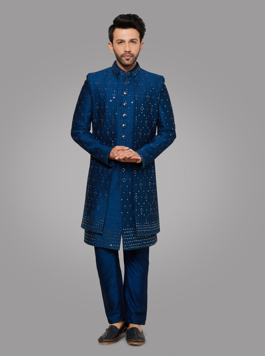 Teal Blue Indowestern | TULA