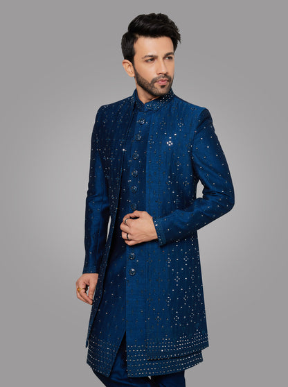 Teal Blue Indowestern | TULA