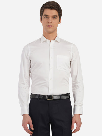 White Dobby Slim Fit Formal Shirt | JadeBlue Youth