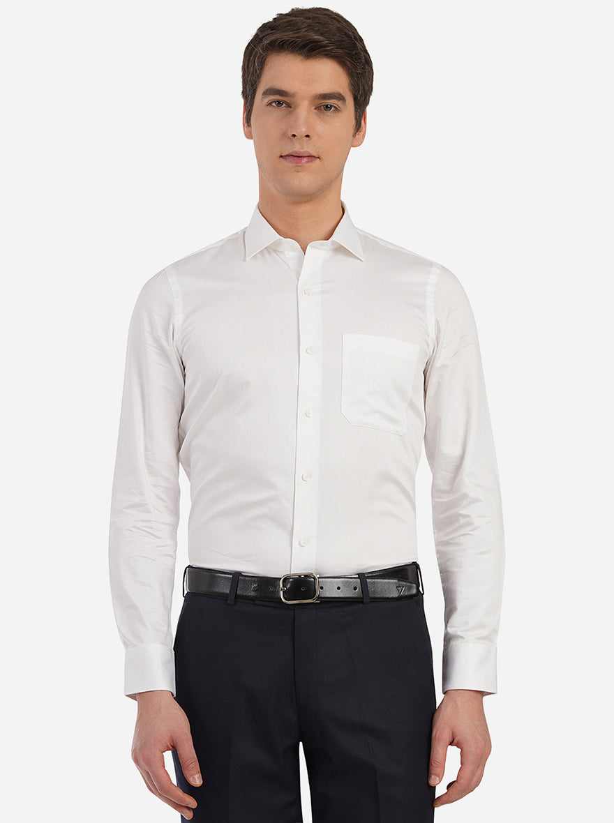 White Dobby Slim Fit Formal Shirt | JadeBlue Youth