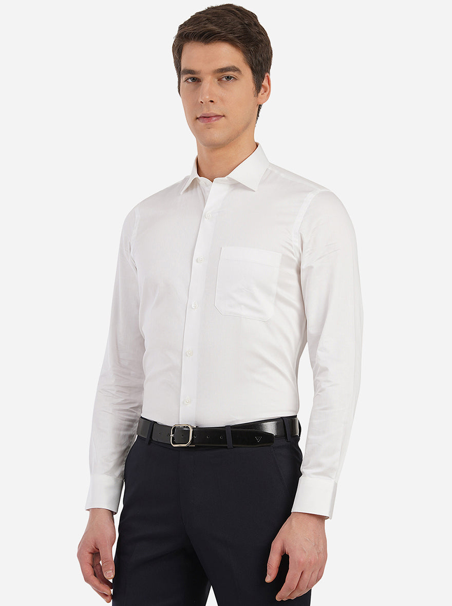 White Dobby Slim Fit Formal Shirt | JadeBlue Youth