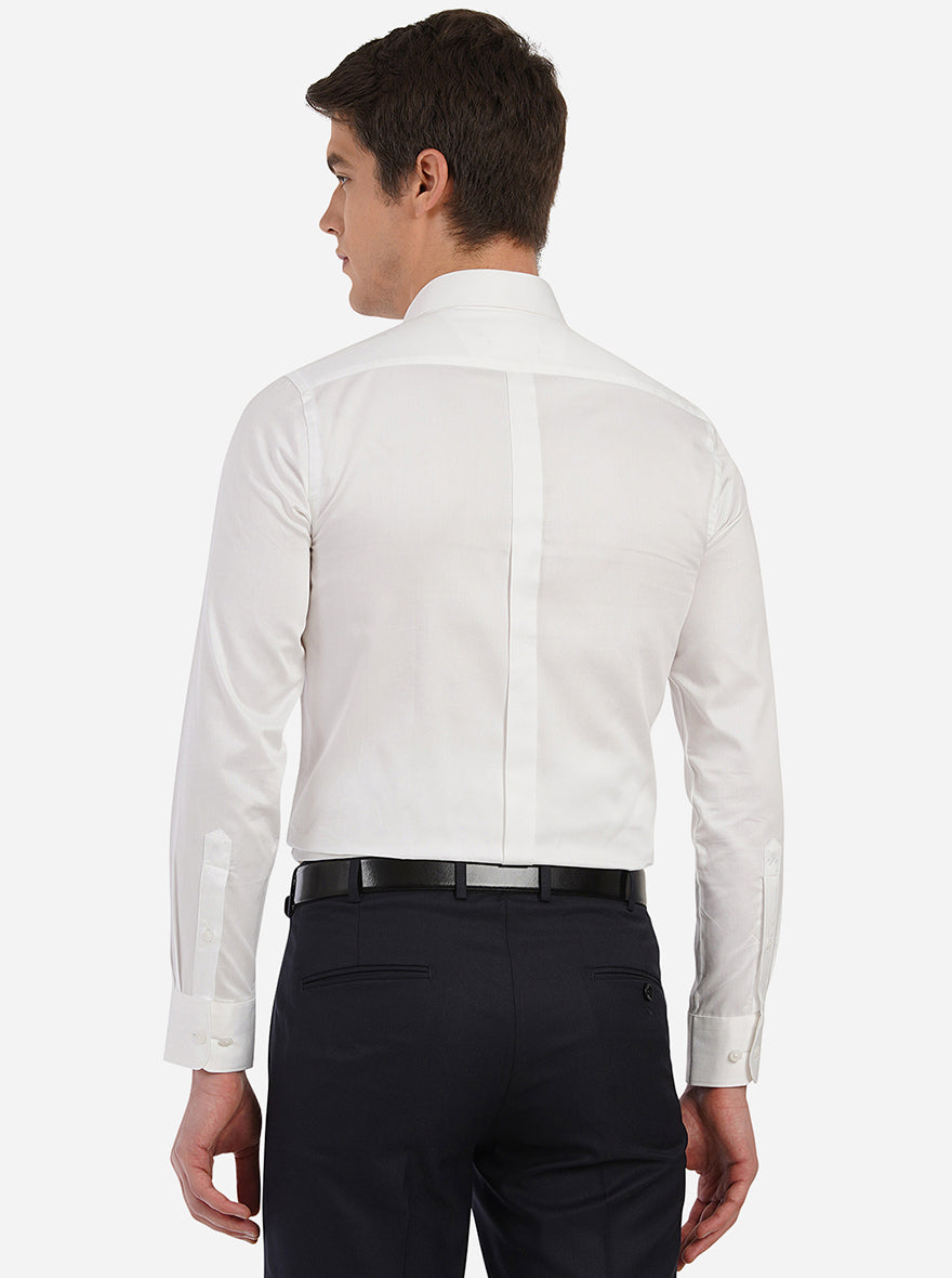 White Dobby Slim Fit Formal Shirt | JadeBlue Youth