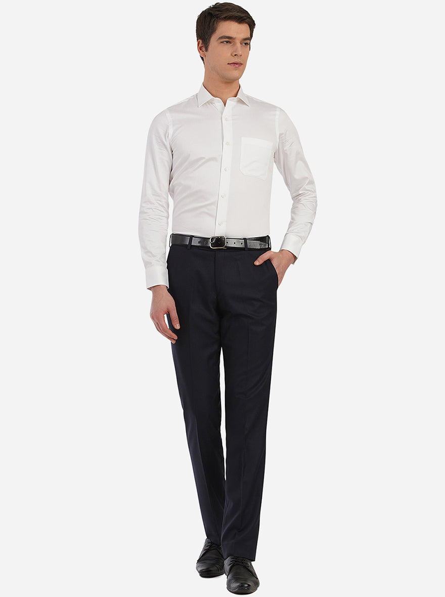 White Dobby Slim Fit Formal Shirt | JadeBlue Youth