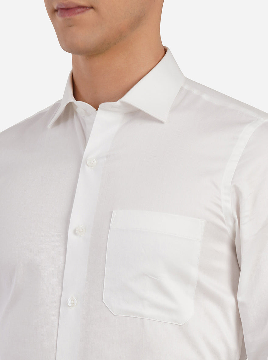 White Dobby Slim Fit Formal Shirt | JadeBlue Youth