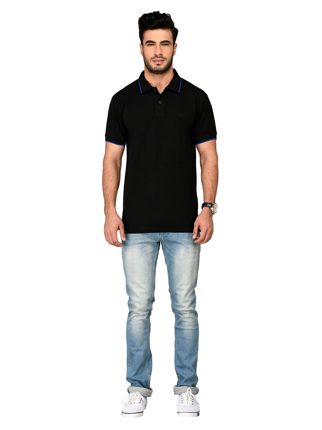 Black Solid Slim Fit T-Shirt