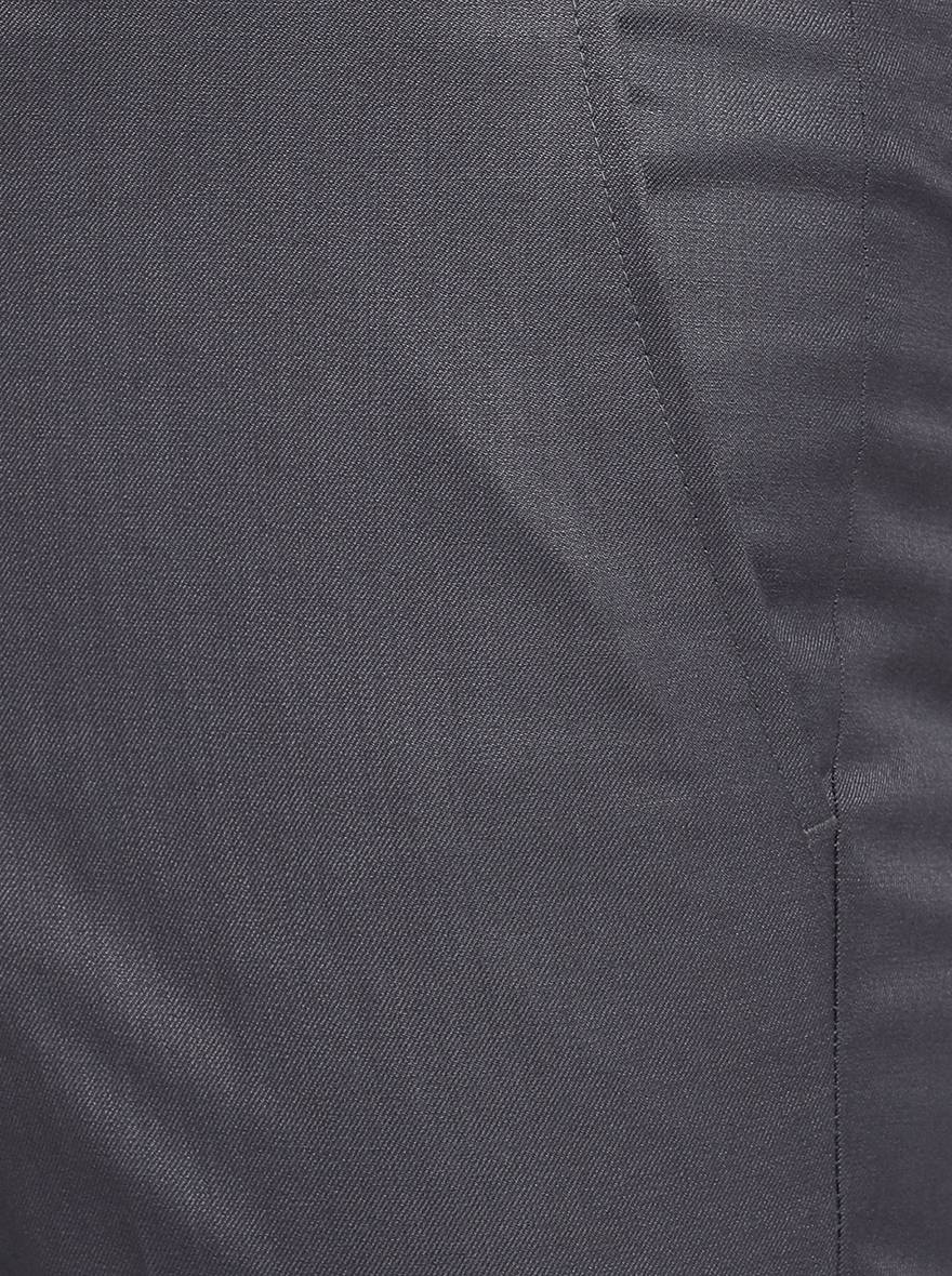 Grey Solid Slim Fit Formal Trouser | Greenfibre